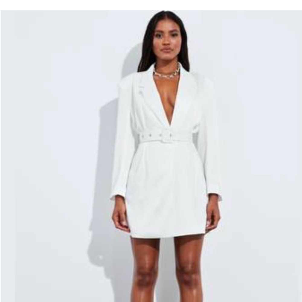 Missguided white blazer dress